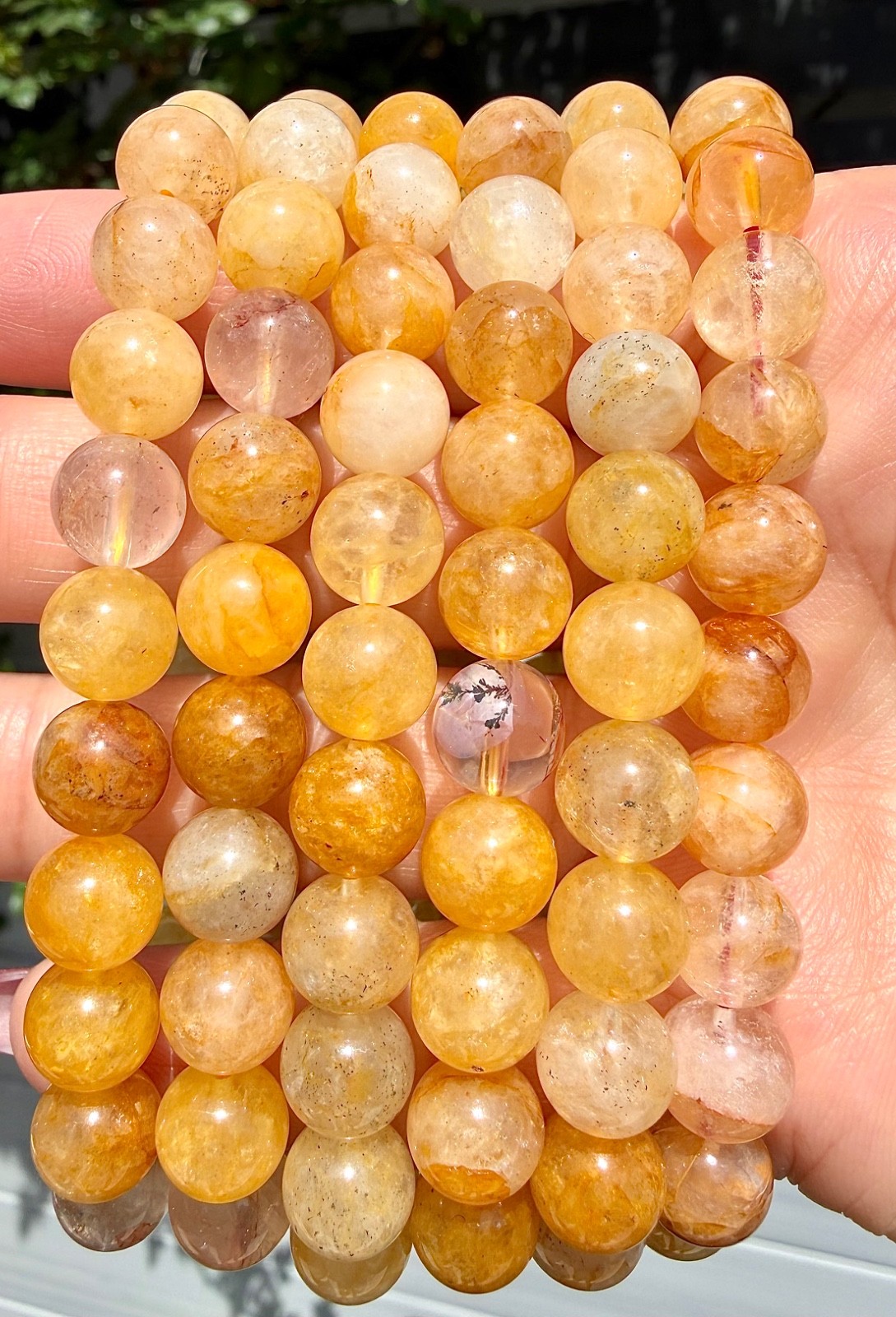 Wholesale Lot 6 Pcs Natural Golden Healer 8mm 7.5” Stretch Bracelet