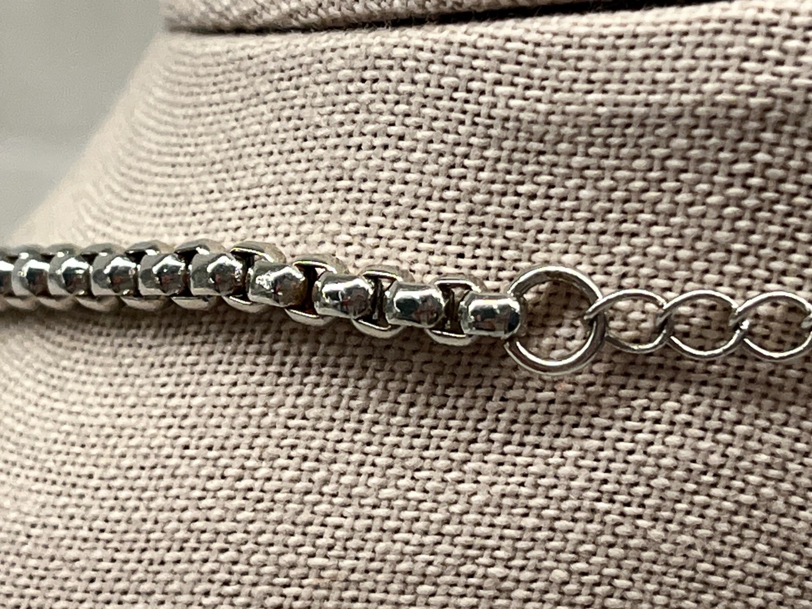 Silver Tone Tassle 19″ Necklace with Rhinestones