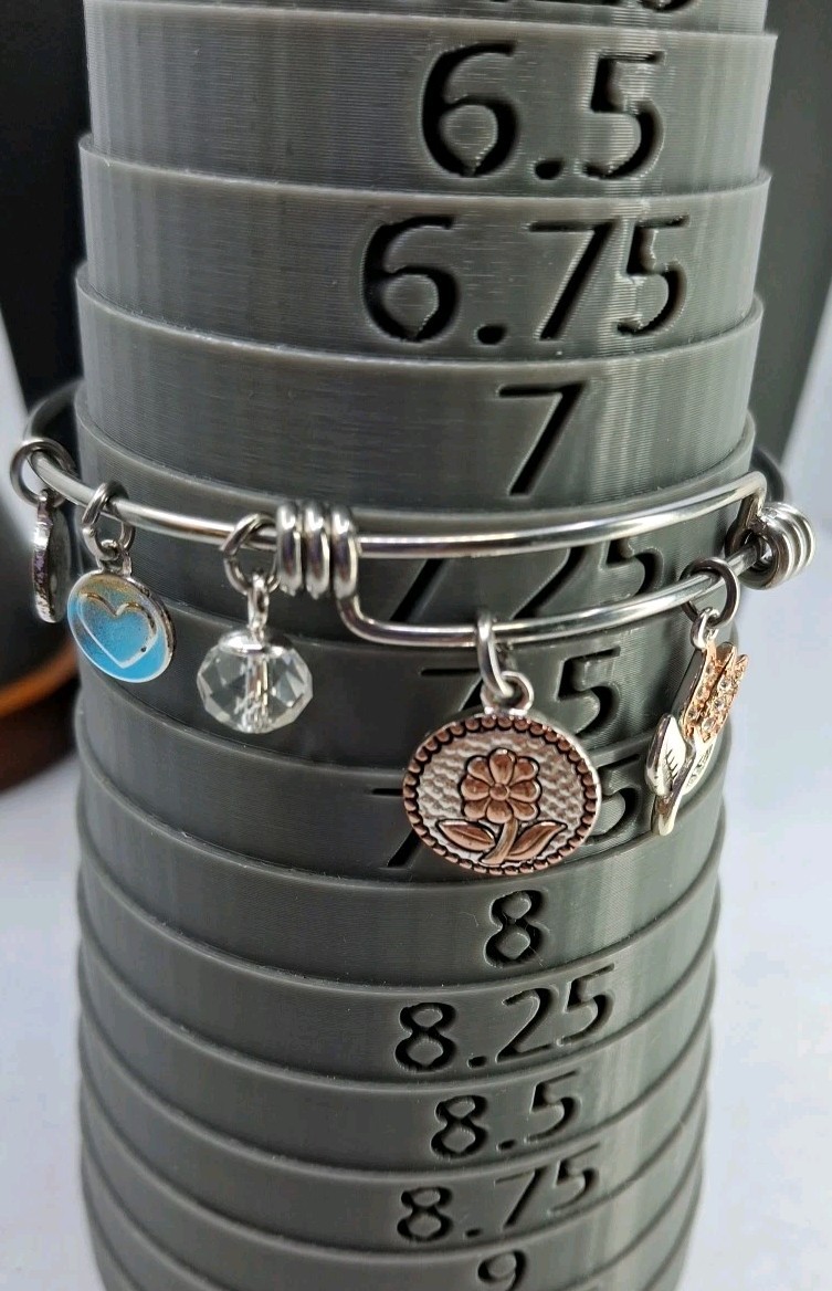 ‘Love This Life’ Two Toned Adjustable Charm Bangle