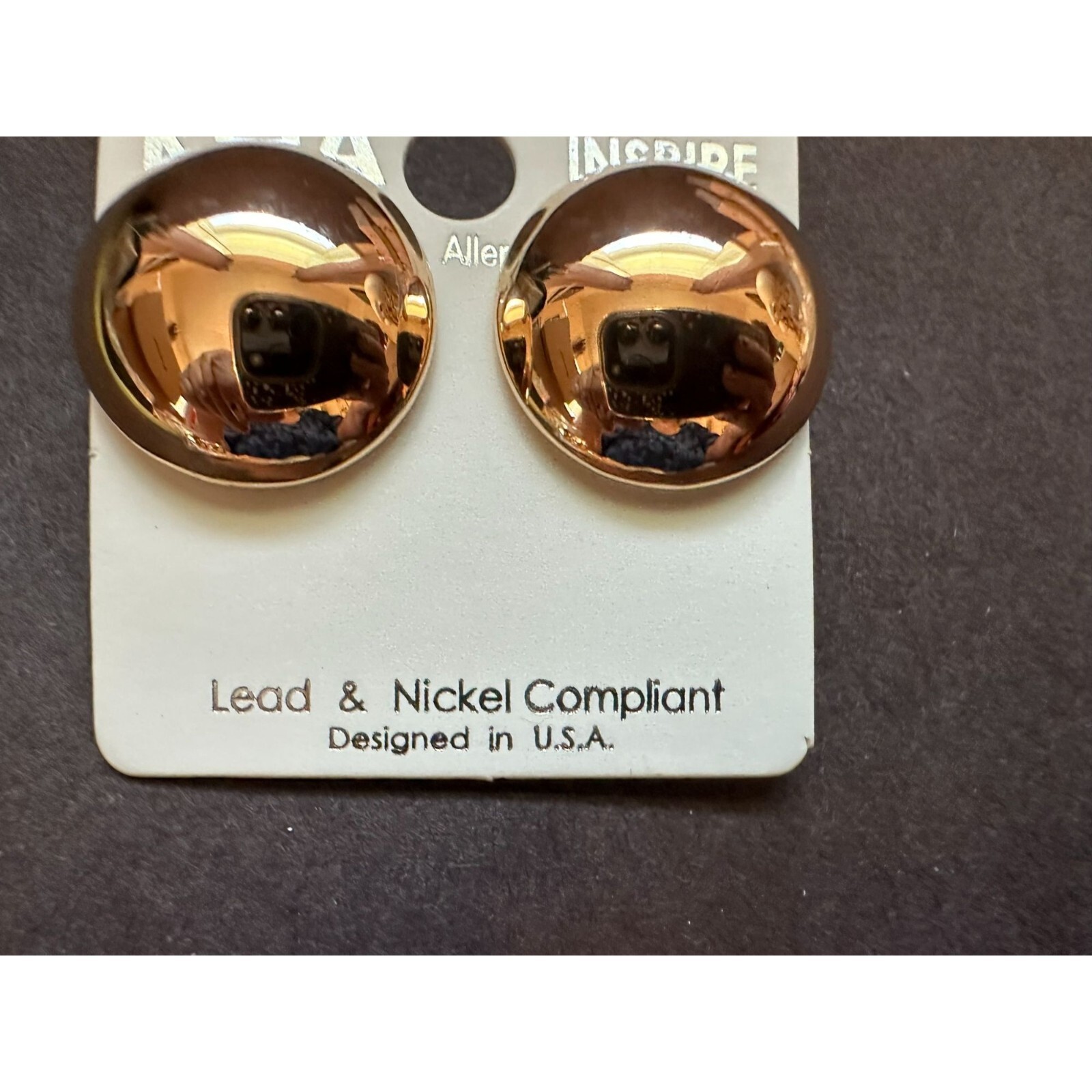 Goldtone Pierced Dome Earrings Lead & Nickel Compliant KOA Inspire