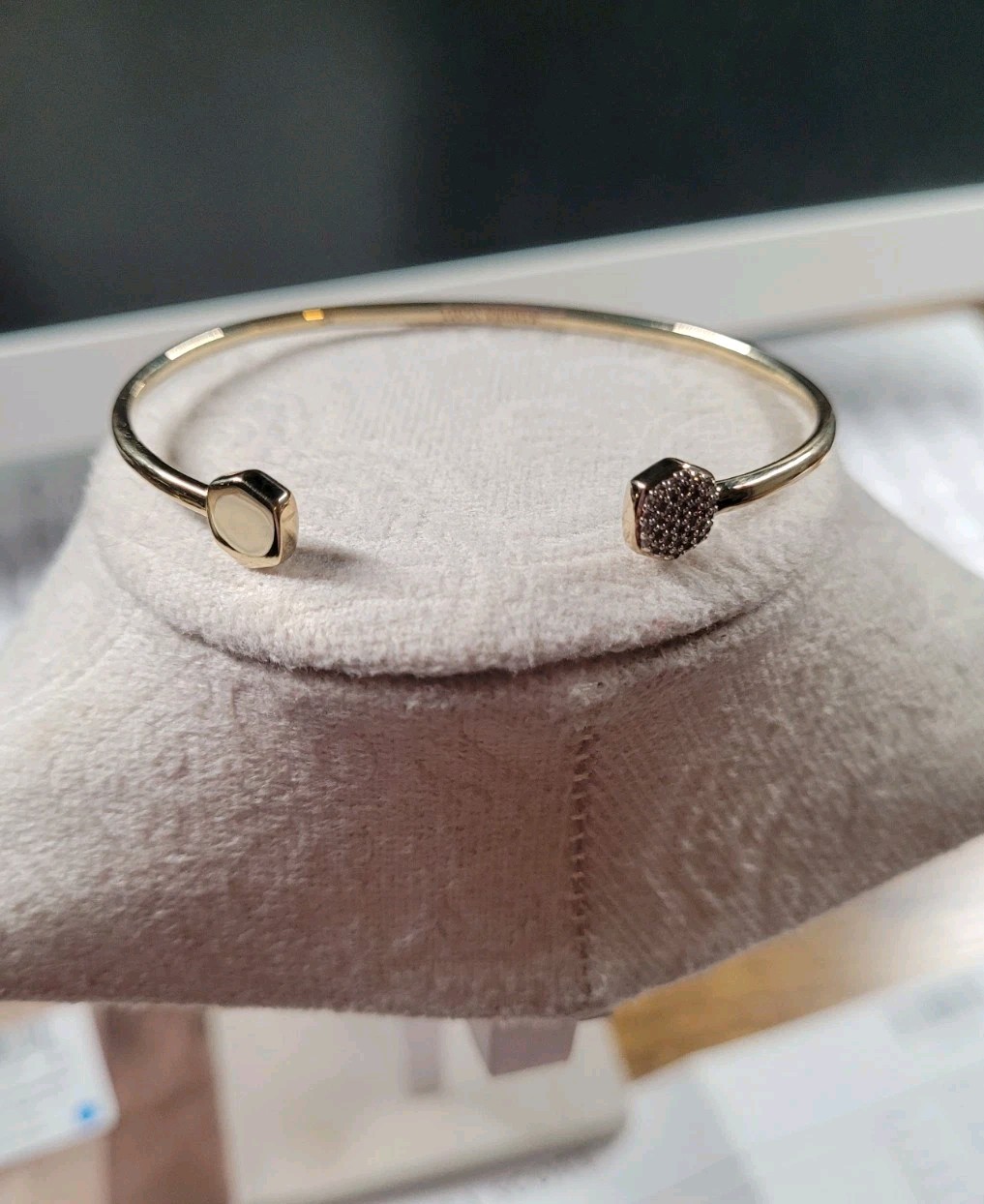 Kendra Scott Davis 18kt Gold Vermeil Hexagon & Diamond Cuff Bracelet