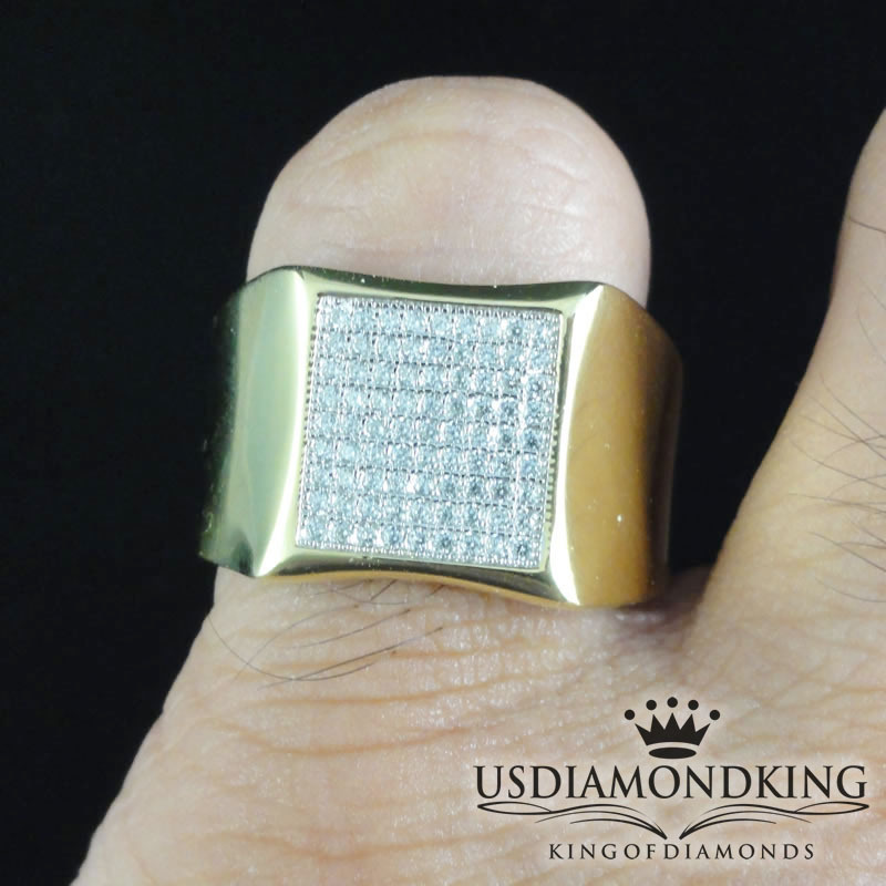 Men’s New 925 Sterling Silver 10k Yellow Gold Finish Designer Pinky Ring Sz 8~12
