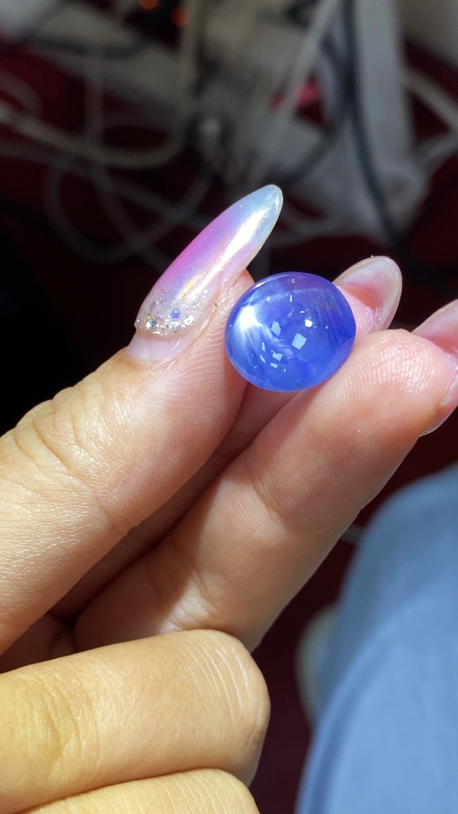 [jerseychou] Natural Star Sapphire 13.42 ct , Sri Lanka, No heat ,AIG