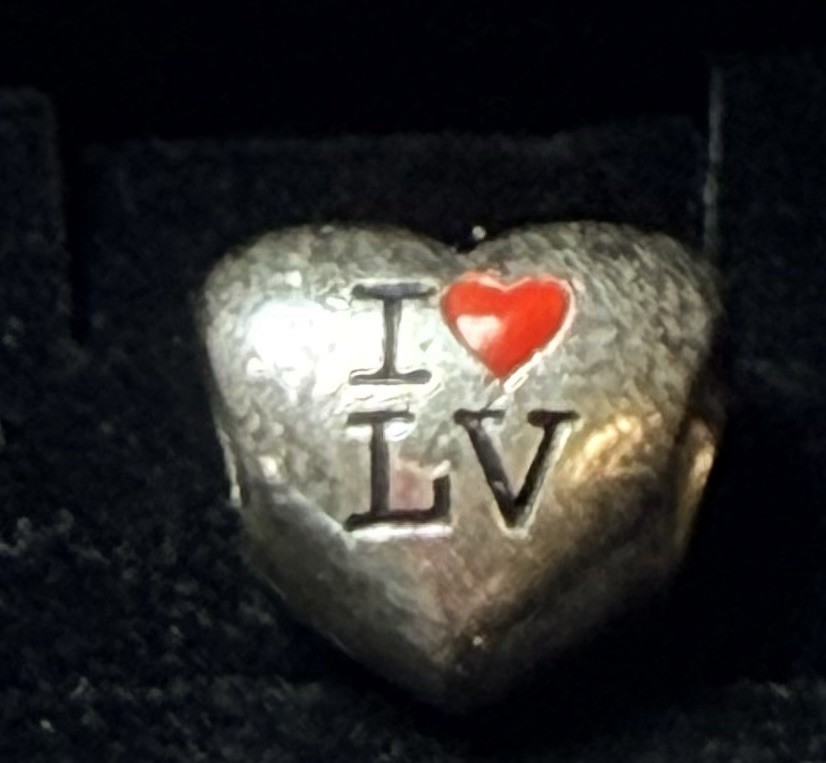Sterling Silver “I Love Las Vegas” Heart Charm – S925 ALE Stamp