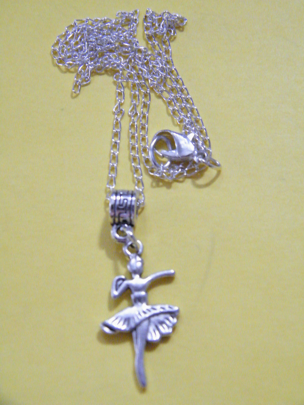 BALLERINA Dancer Necklace Ballet DANCING Charms Kids Size 18″ Silver Chain NEW!