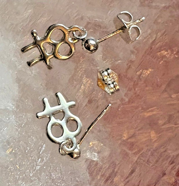 Double Venus symbol 92.5 posts w/ silver balls Lesbian LGBTQ Goddess by JKL 847