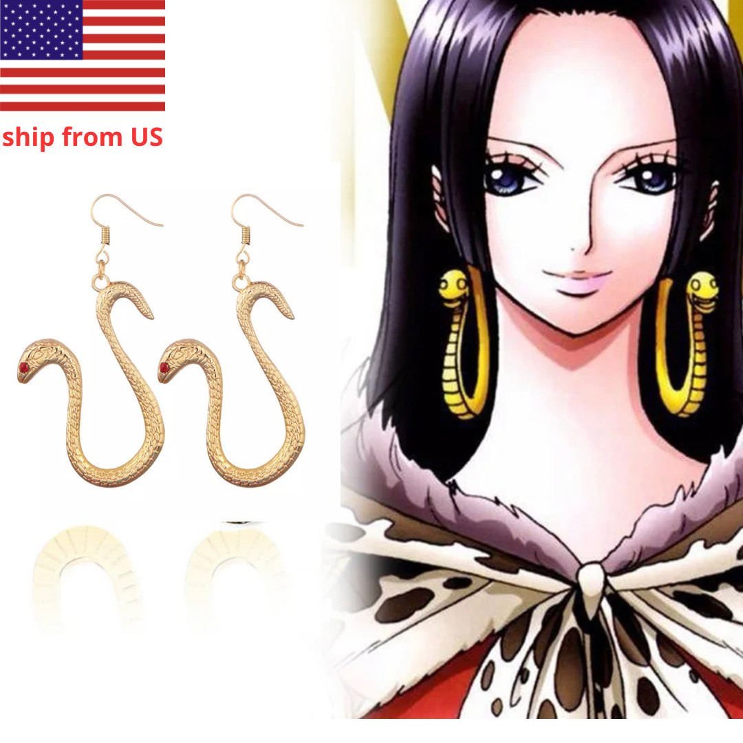 anime one piece Boa Hancock Snake Earrings Cosplay Metal Women’s Fashion