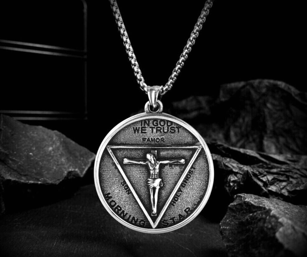 Sigil of Baphomet Pentagram Necklace Church of Satan Medallion Goat Devil Occult