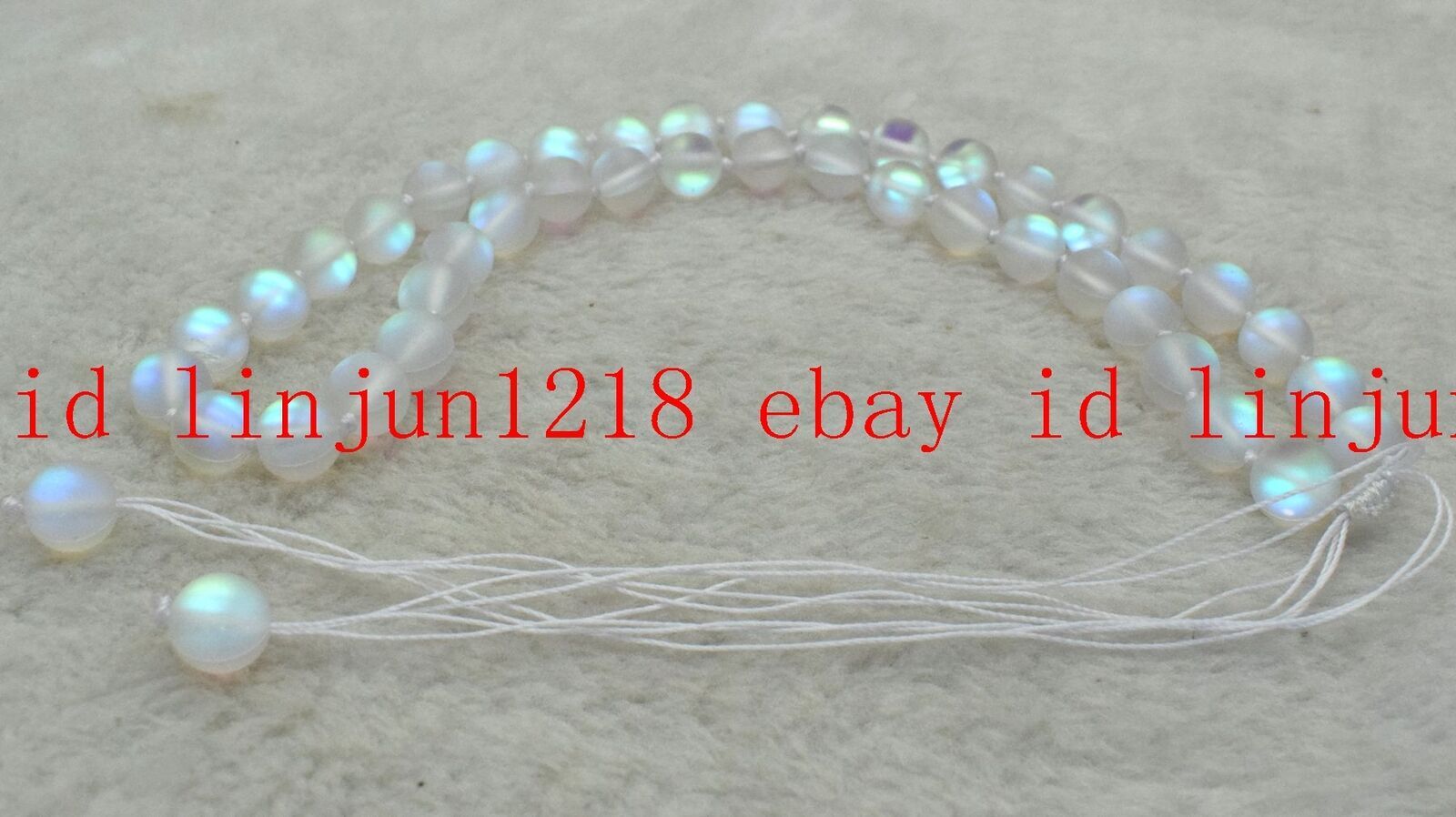 New 10mm White Gleamy Rainbow Moonstone Round Gemstone Handmade Necklace 18”AAA
