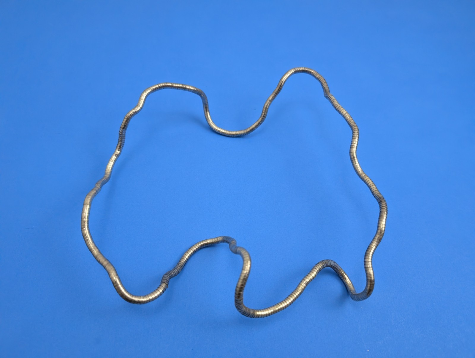 Vintage Silver Tone Gooseneck Tubogas Flexible Snake Chain Necklace