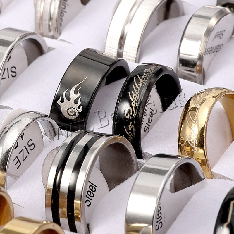 Bulk Lot Men’s Fashion Jewelry Ring Wholesale Mixed Stainless Steel Rings 100PCS