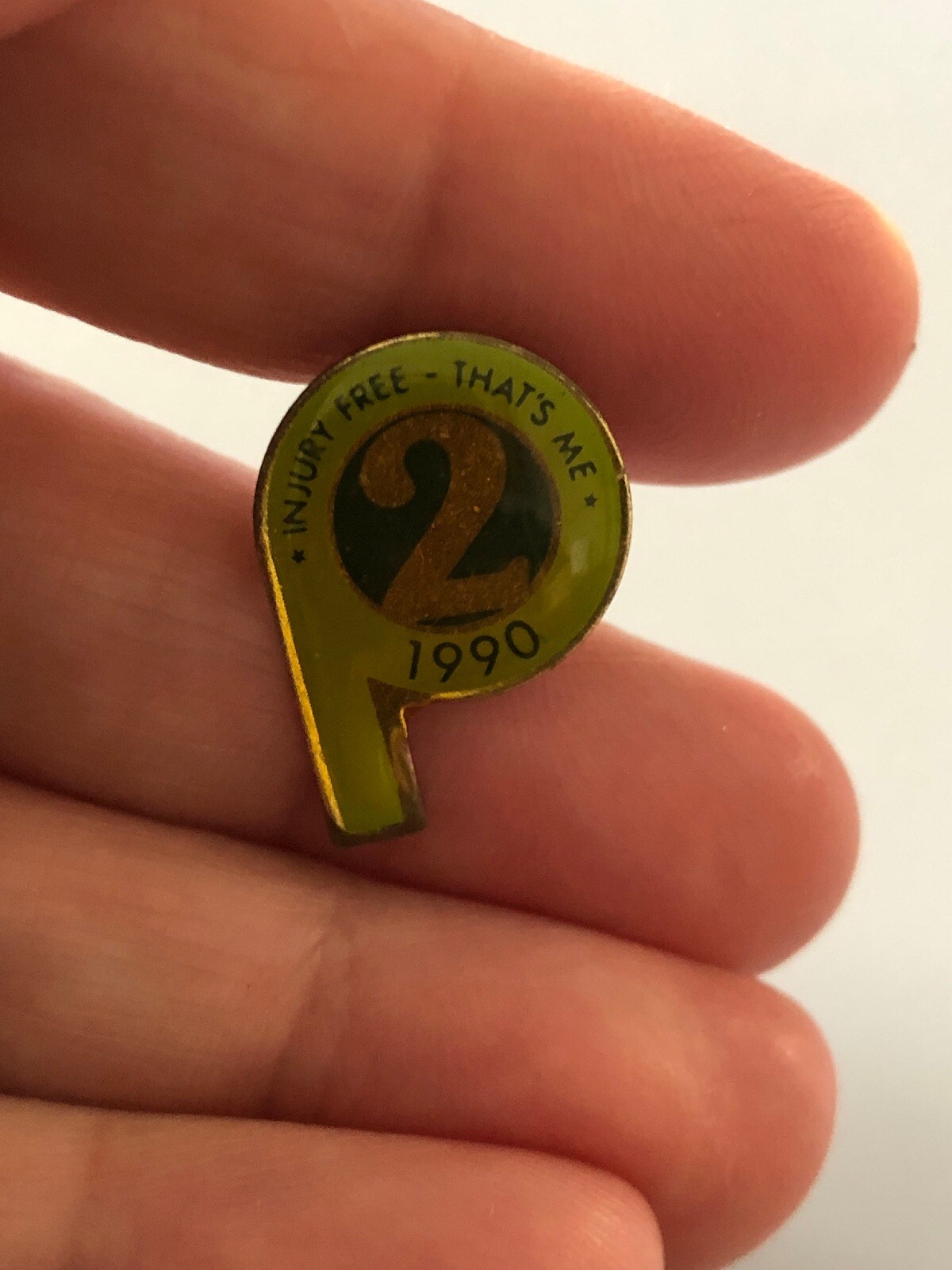 Vintage Injury Free 2 Years 1990 Pin