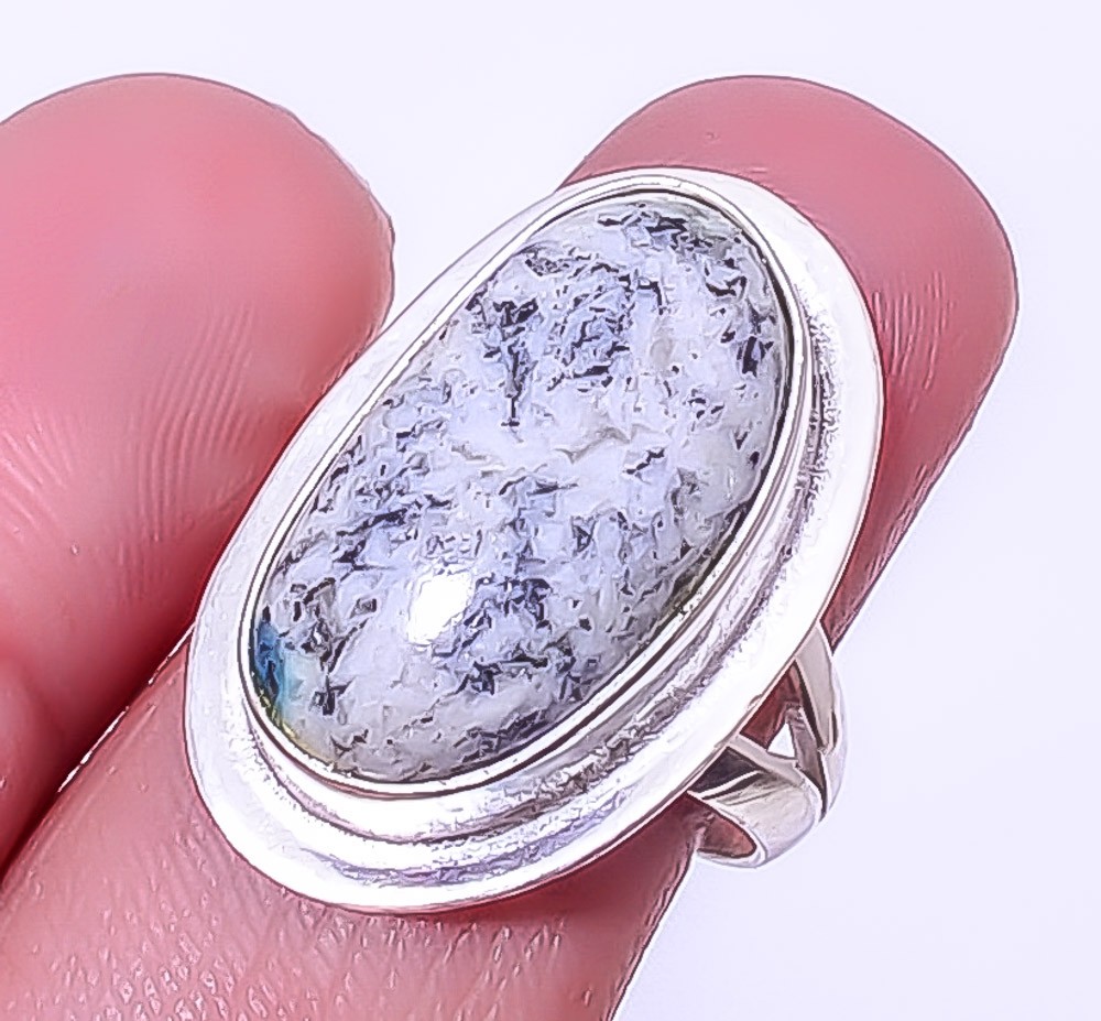 Azurite – Utah Gemstone Handmade Silver Plated Jewelry Ring s.8 R1283-1