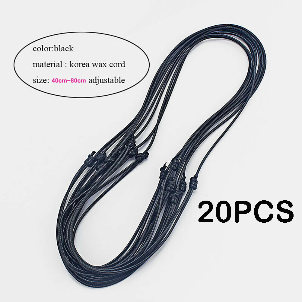 20pcs Black Korea Waxed cord Necklace Jewelry Findings 16-32inch Adjustable US *