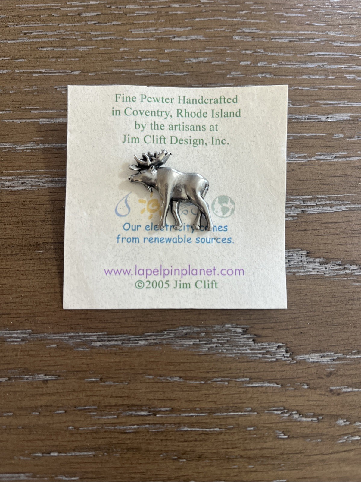 New! Fine Pewter Hand Crafted Moose Pin