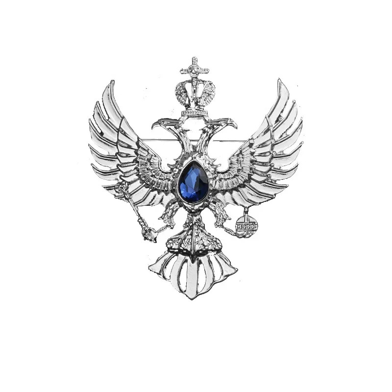 New Vintage Crystal Eagle Brooches Crown Men’s Suit Coat Badge Corsage Collar