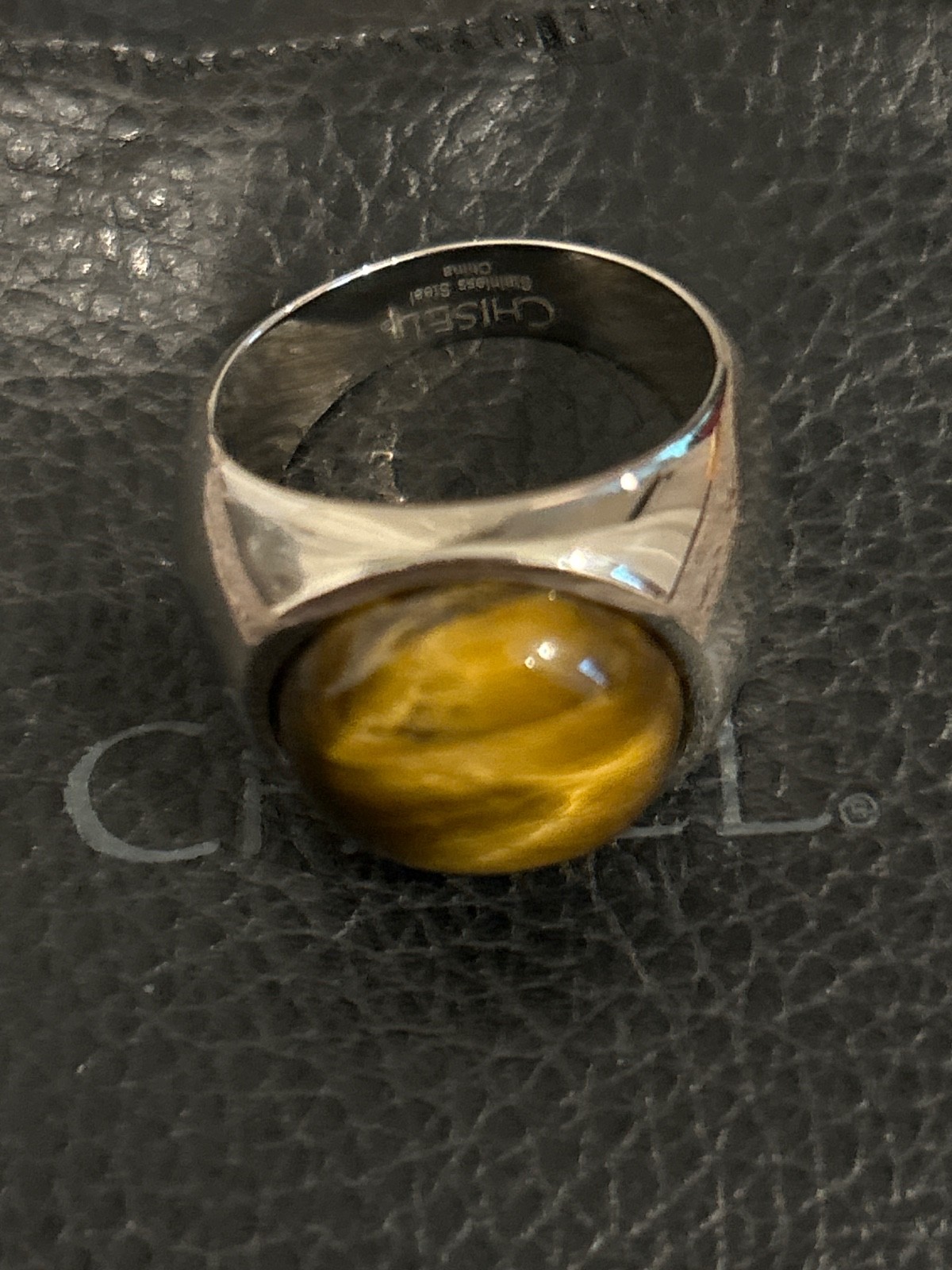 Chisel Brand Stainless Steel Tiger Eye Ring size 10 3/4
