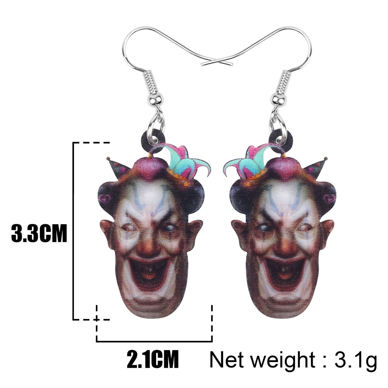 Halloween Acrylic Devil Denon Head Earrings Dangle Gifts Novelty Charms Jewelry