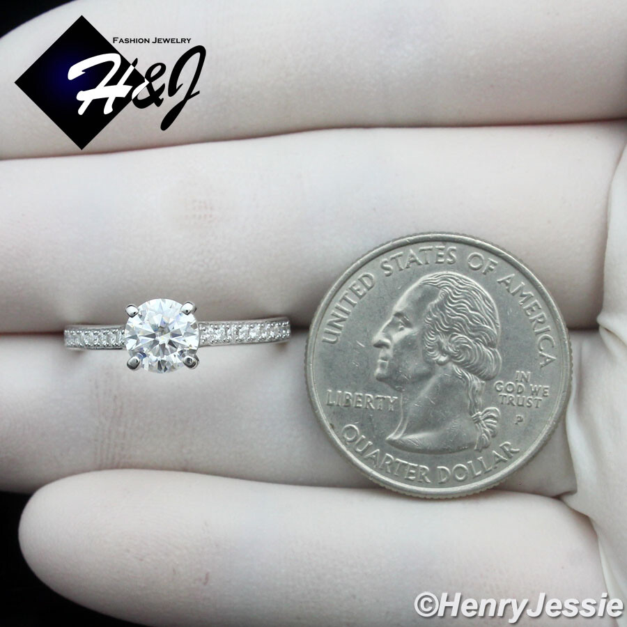 WOMEN SOLID 925 STERLING SILVER 1CT ROUND MOISSANITE ENGAGEMENT RING*MR229
