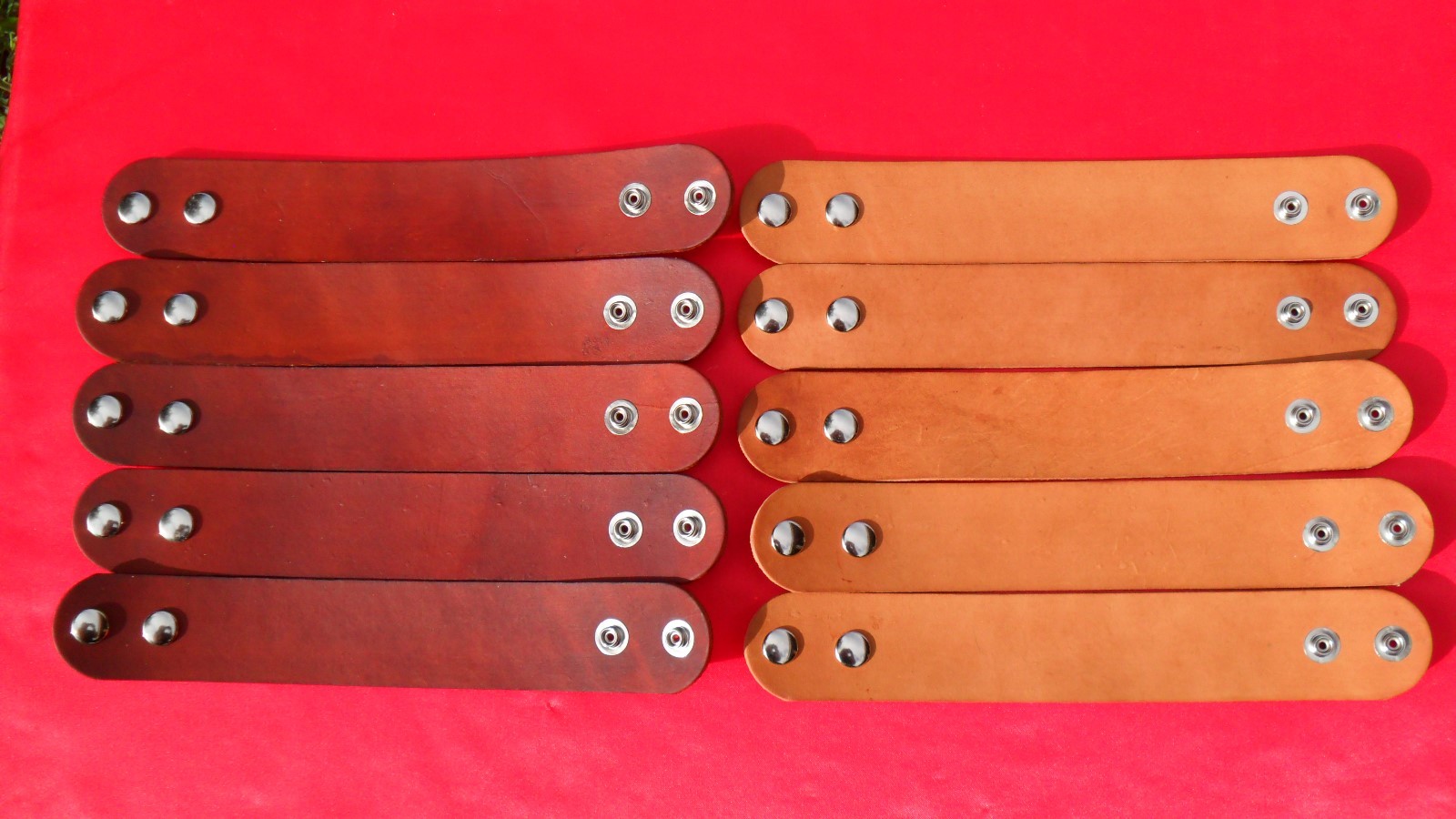 #BR1.5 TEN TWO SNAP1 1/2″ WIDE dyed top & sides! LEATHER BRACELETS