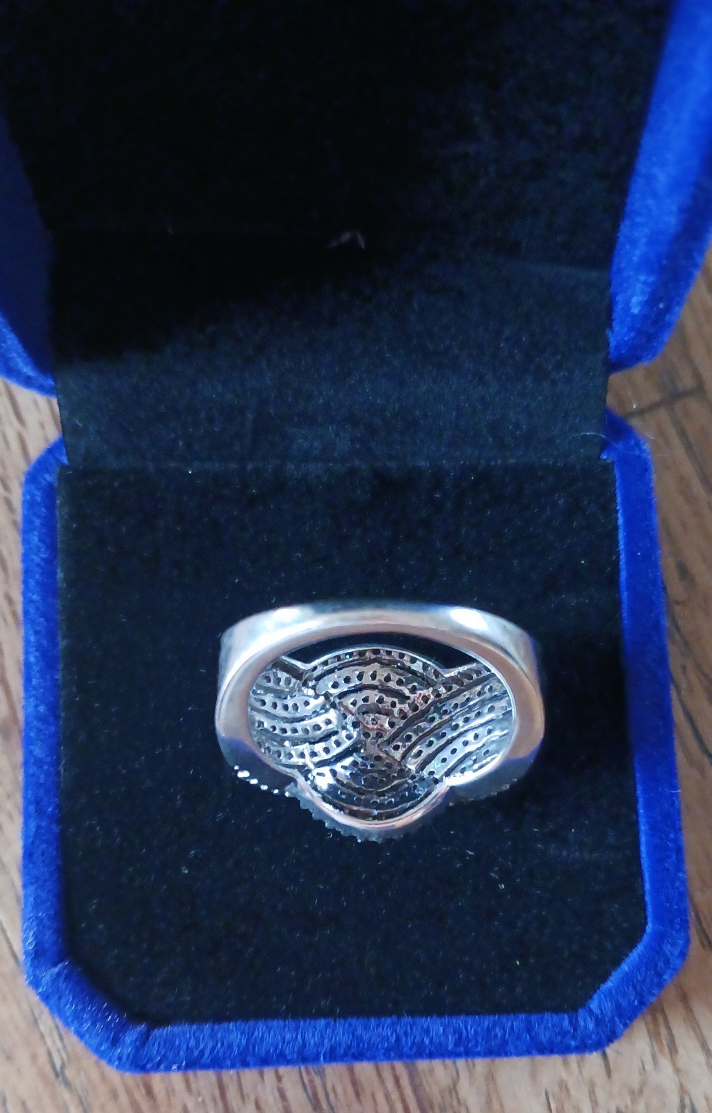 VINTAGE 925 SILVER REAL DIAMONDS CLUSTER RING SIZE 7 – 5.4 GRAMS