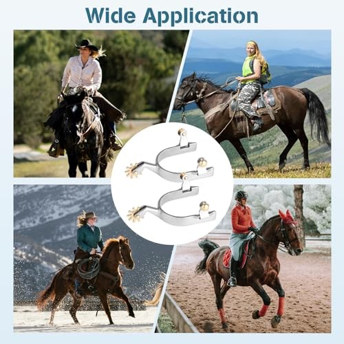 2 Pack Horse Spurs, Stainless Steel Horse Spurs for Men Women, Western Cowboy