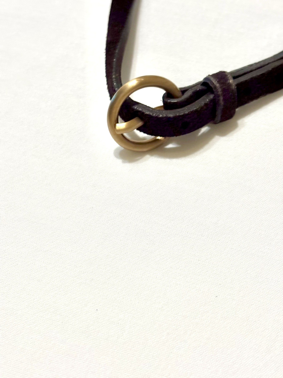 MIU MIU Gold Metal Chain & Calfskin Leather Necklace Made in Italy $1,250 EUC