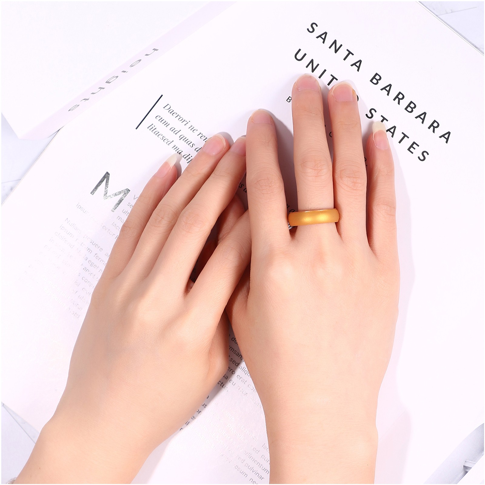 7Pcs 8MM Women Sporty Comfortable Silicone Fit Sports Wedding Ring Rubber Bands