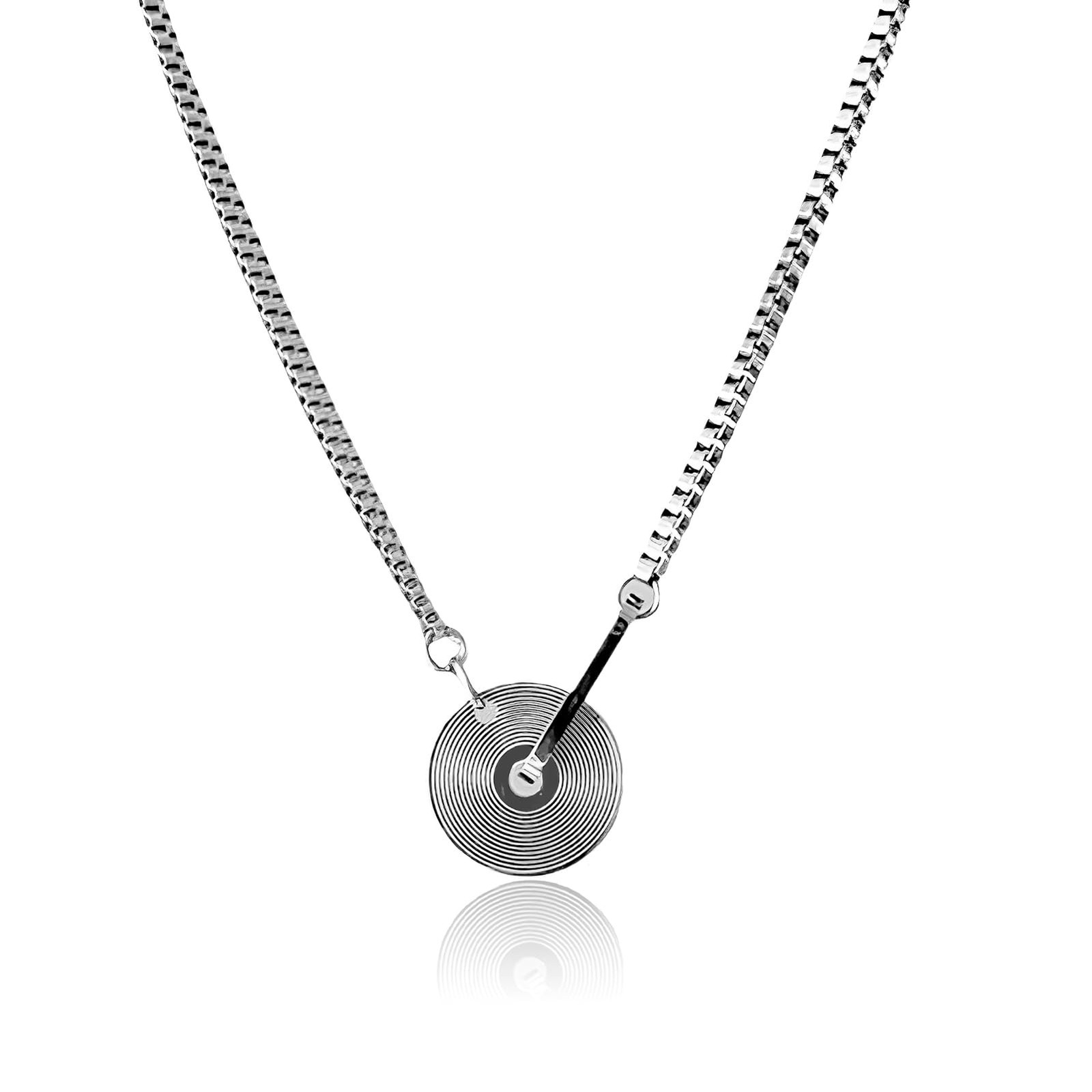 CZMZHFC Vintage Vinyl Record Necklace for Men Women,Silver Irregular CD Penda…