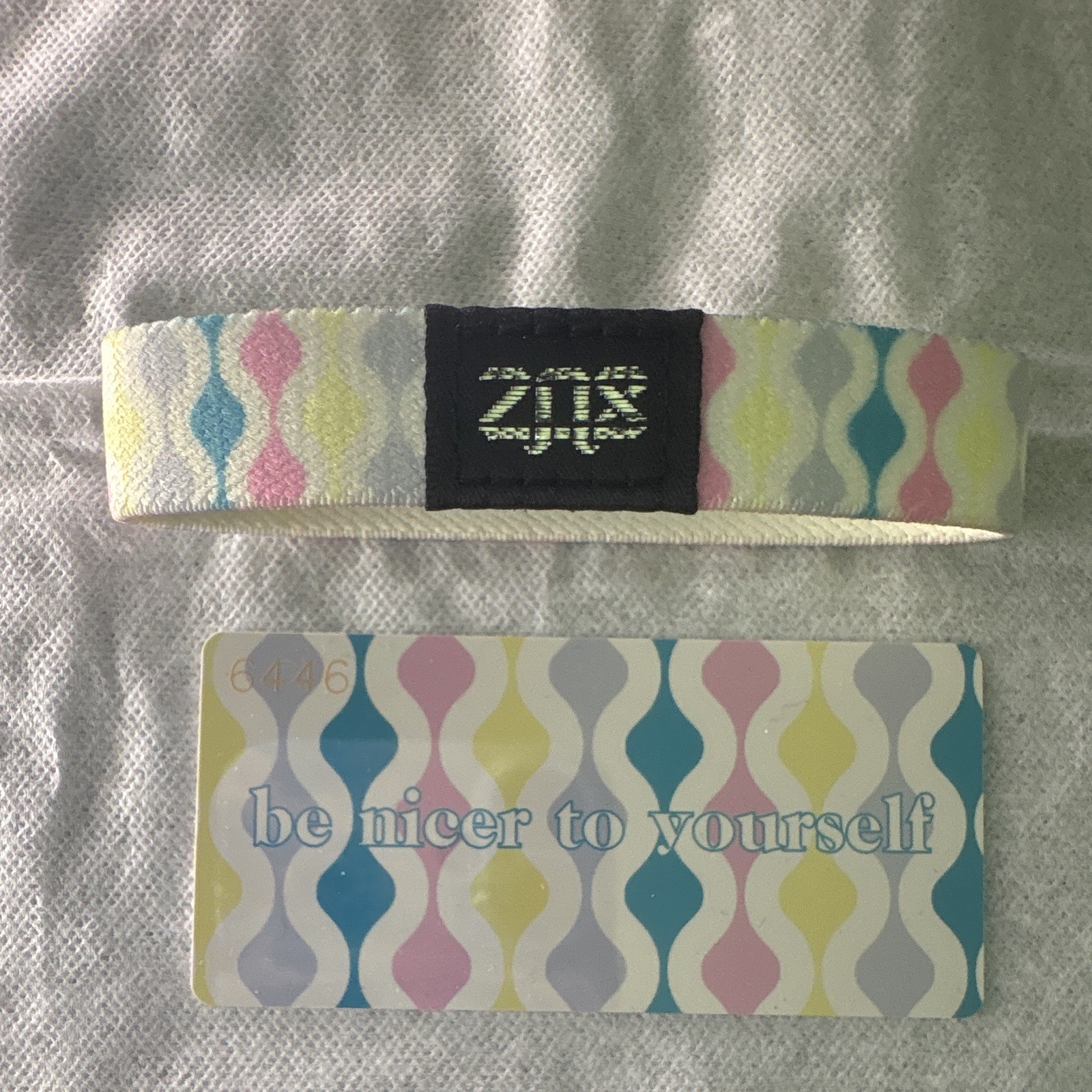 ZOX Multicolor Fabric Wristband “Be Nicer to Yourself”