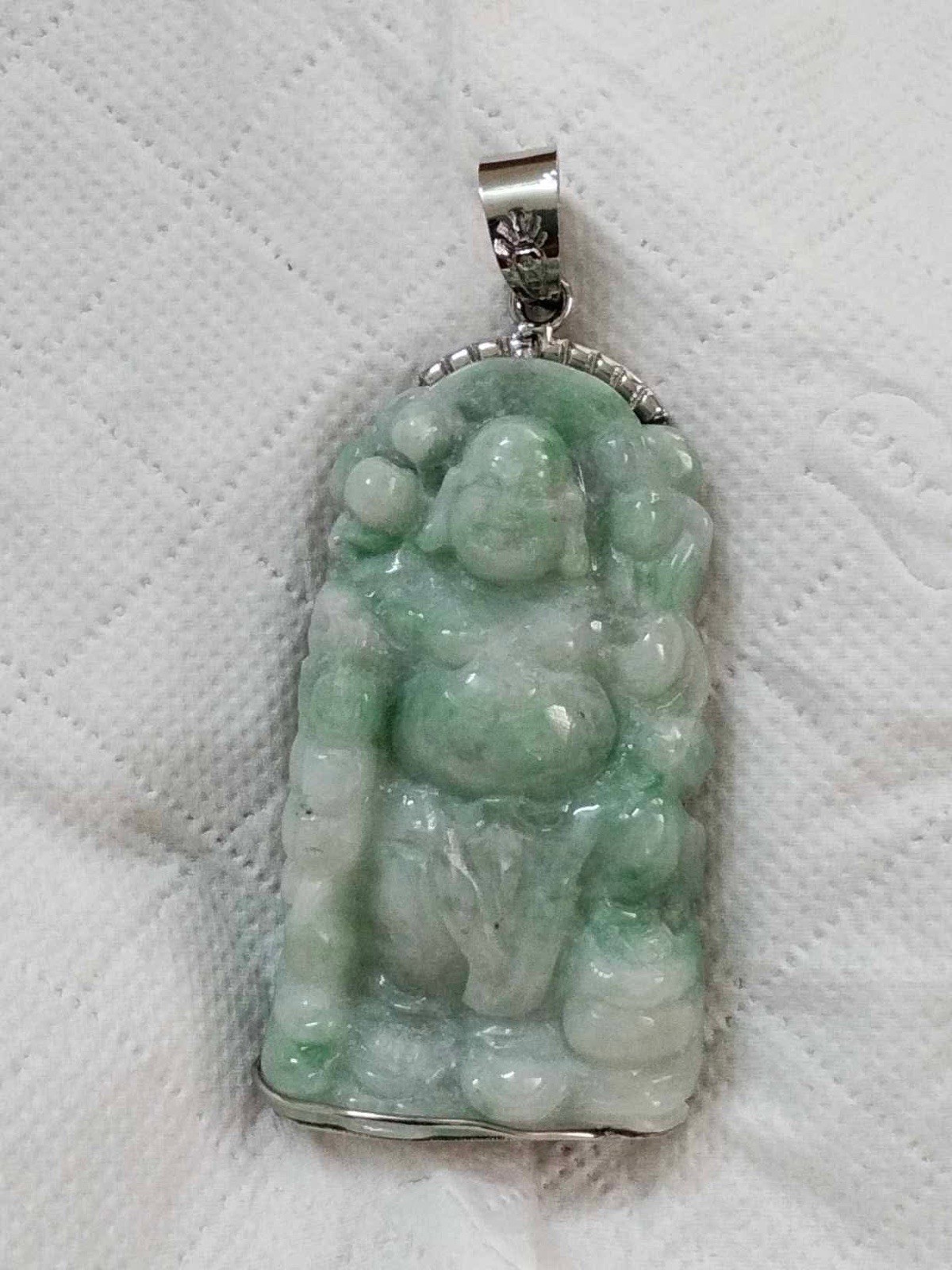 Maitreya Laugh Buddha pendant 100% Natural Jade & Natural Color