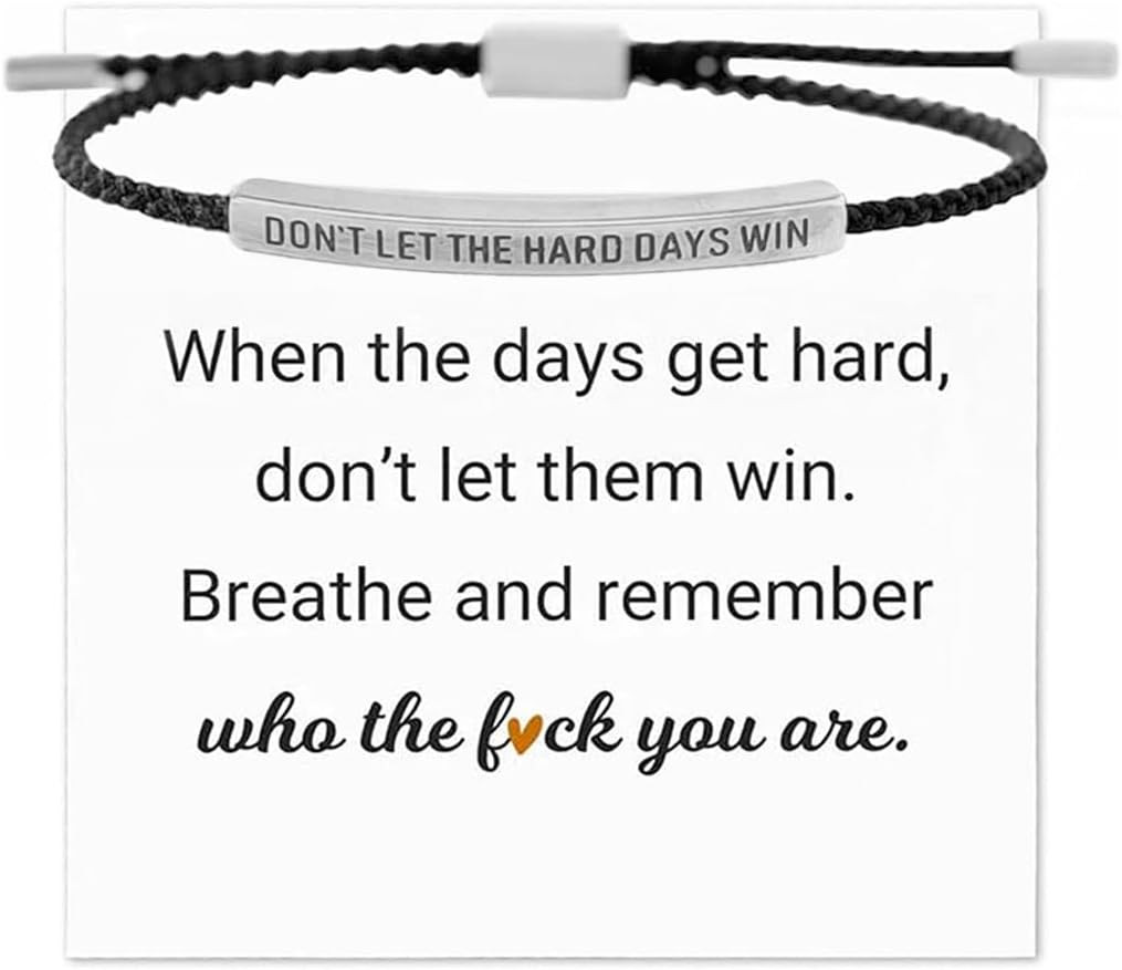 Dont Let the Hard Days Win Bracelet for Women Engraved Bracelets for Women Stain