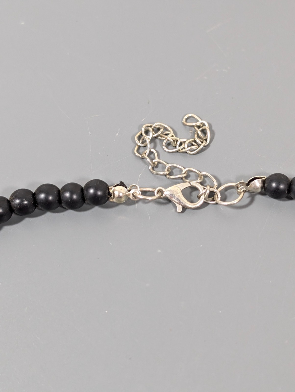 Beachy Boho Black Stone Faux Turquoise Beaded Necklace 23 in