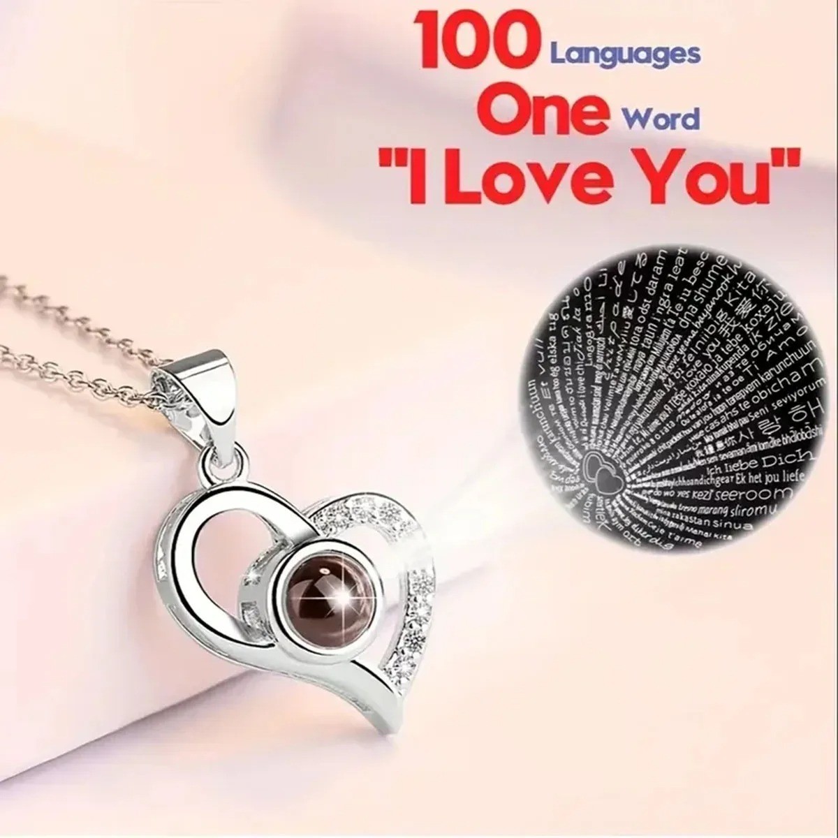 Heart Rose Necklace Gift Box Romantic Jewelry Valentine’s Day Gift for Her USA