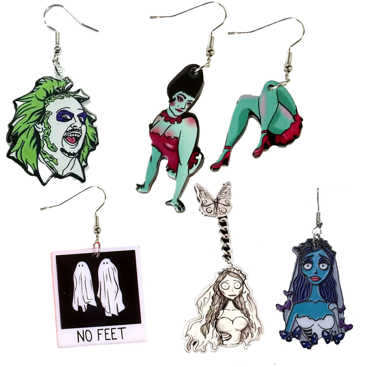 Beetlejuice Jewelry Movie Film Pendant 2D Acrylic Earrings