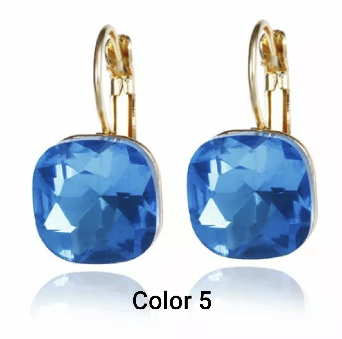 New Fashion Simple Austrian Crystal Dangle Earrings Women Stud Drop Square Ear
