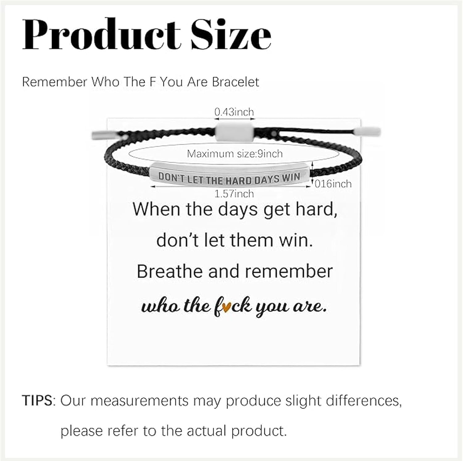 Dont Let the Hard Days Win Bracelet for Women Engraved Bracelets for Women Stain