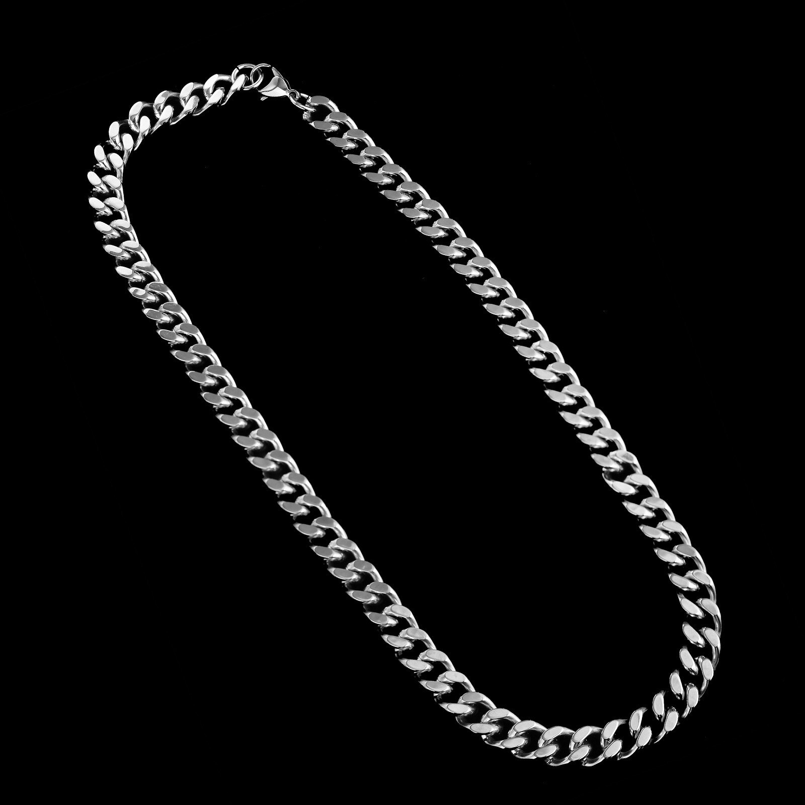 Silver Cool Double cuban Curb Link Chain Necklace For Mens Jewelry 18-32”