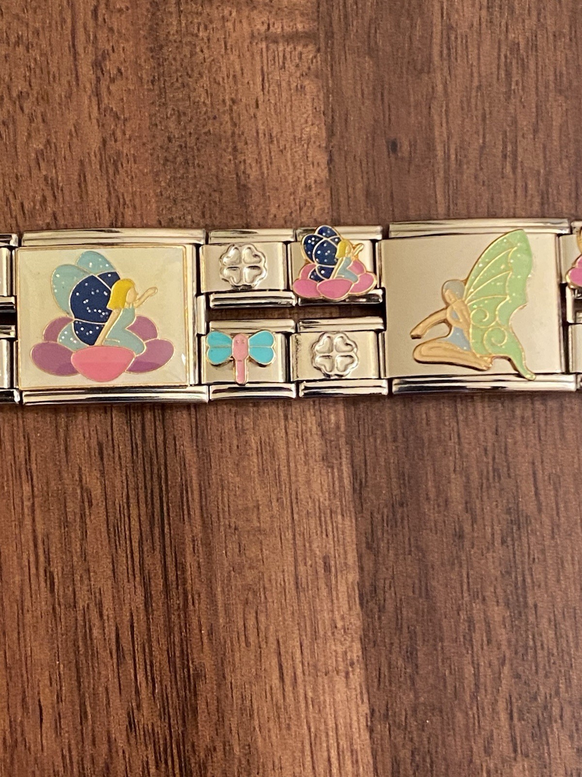 Fairies & Dragonflies Italian Charm Bracelet Ready To Wear 18mm & 9mm New