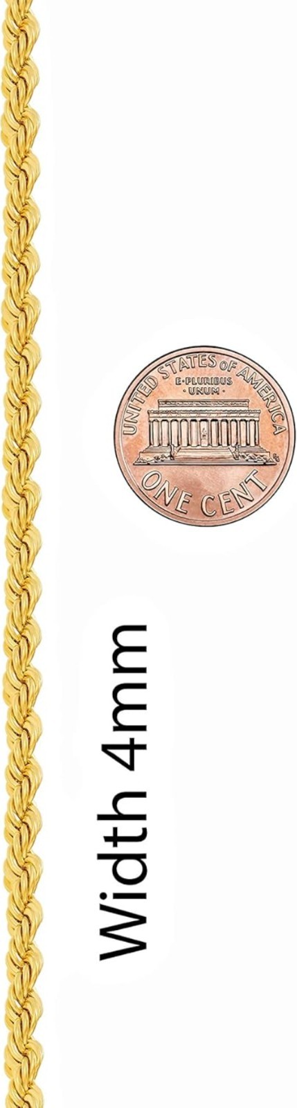 Versatile 24K Gold Plated Diamond Cut Rope Chain for Men & Women – 4mm, 16-30