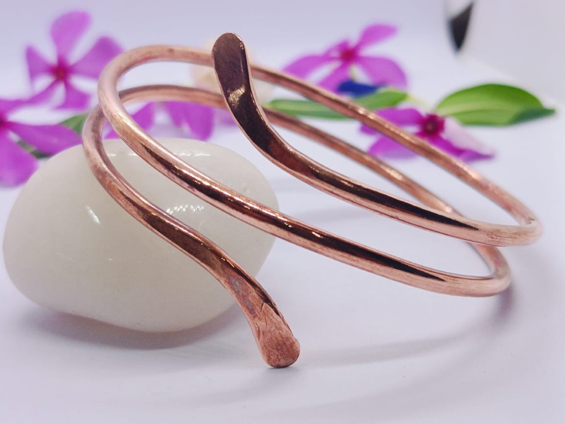 Minimal Open Copper Cuff Bracelet | Handmade Adjustable Copper Bangle