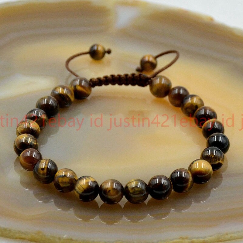8/10/12mm Natural Multi-Color Rondelle Beads Gemstone Adjustable Bracelet 7.5”