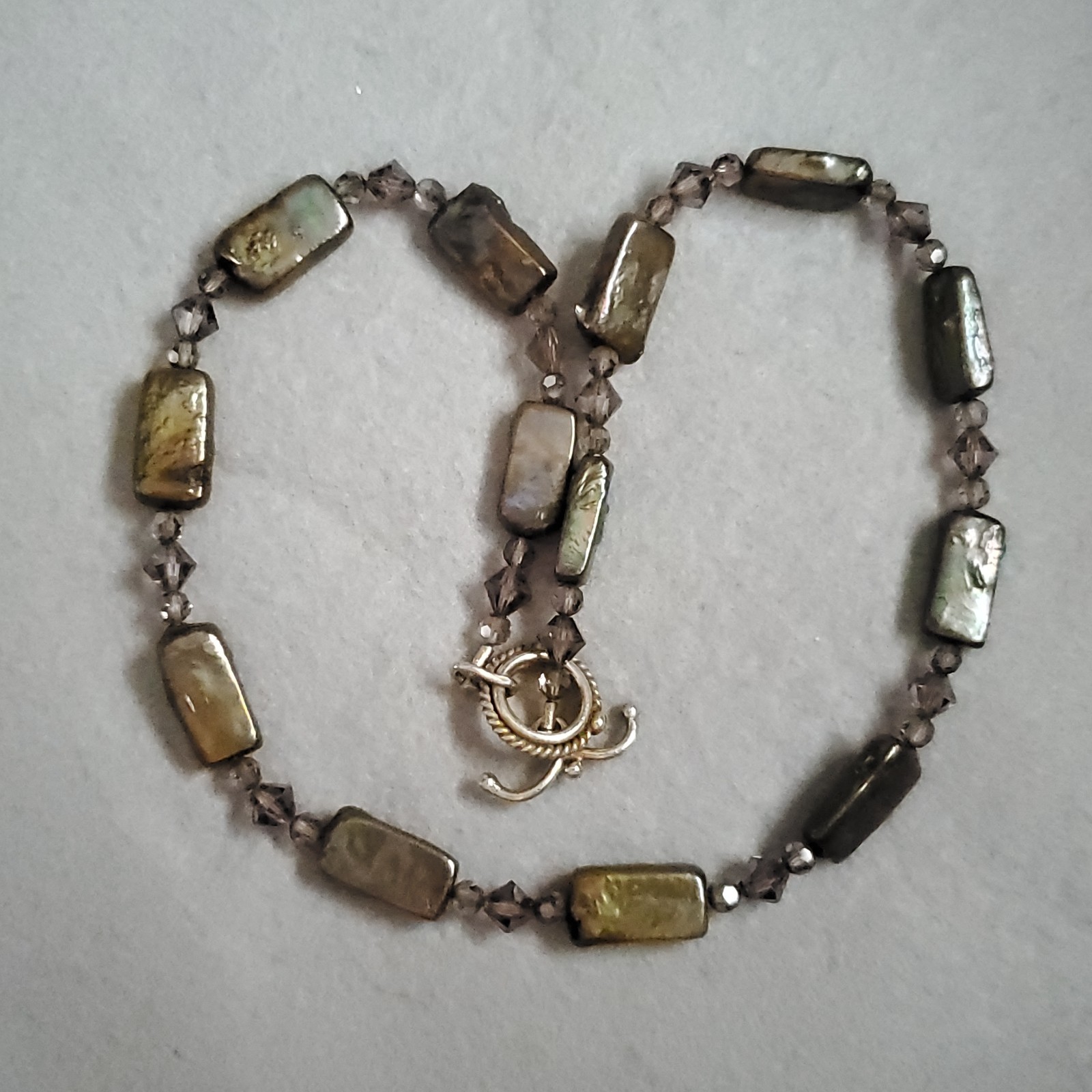 Beaded Necklace Lot of 5 Pink Brown Cream MOP Glass Sterling 15-18.5″