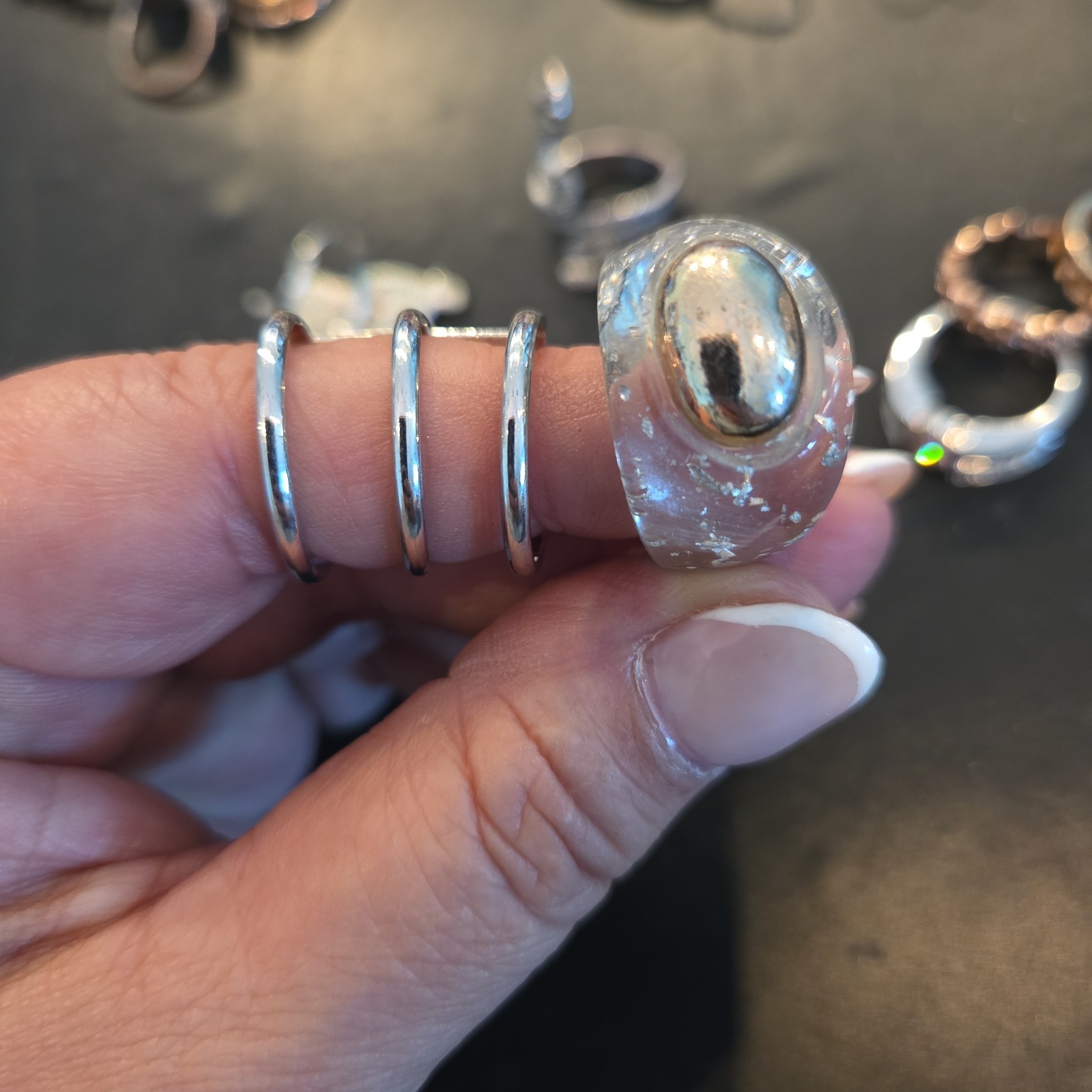 Miscellaneous Rings mixed multicolor Rings Lot of 28 sz 7