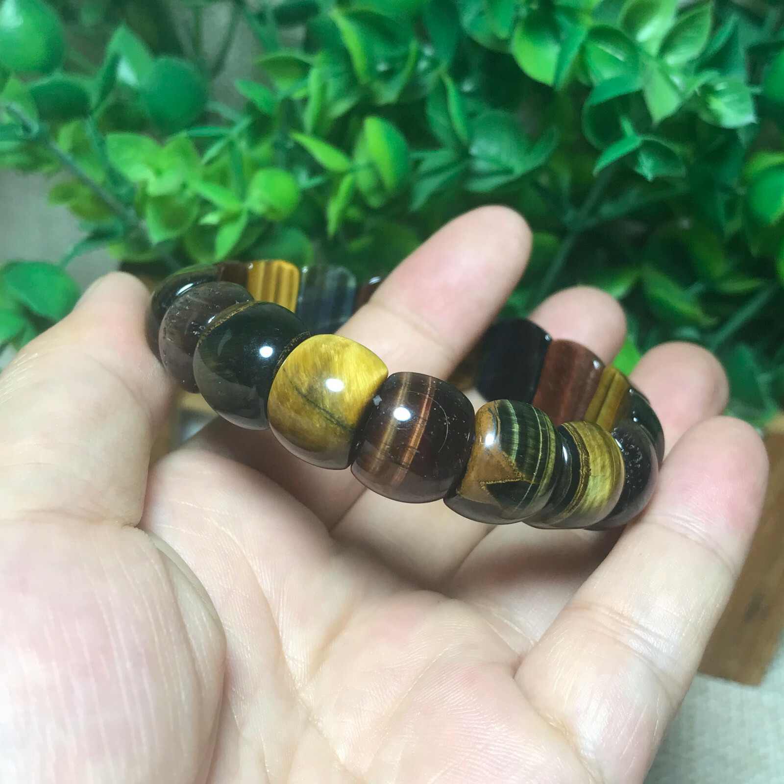1PCS Natural Multicolor tiger eye Stone square Beads fit Yoga bracelet