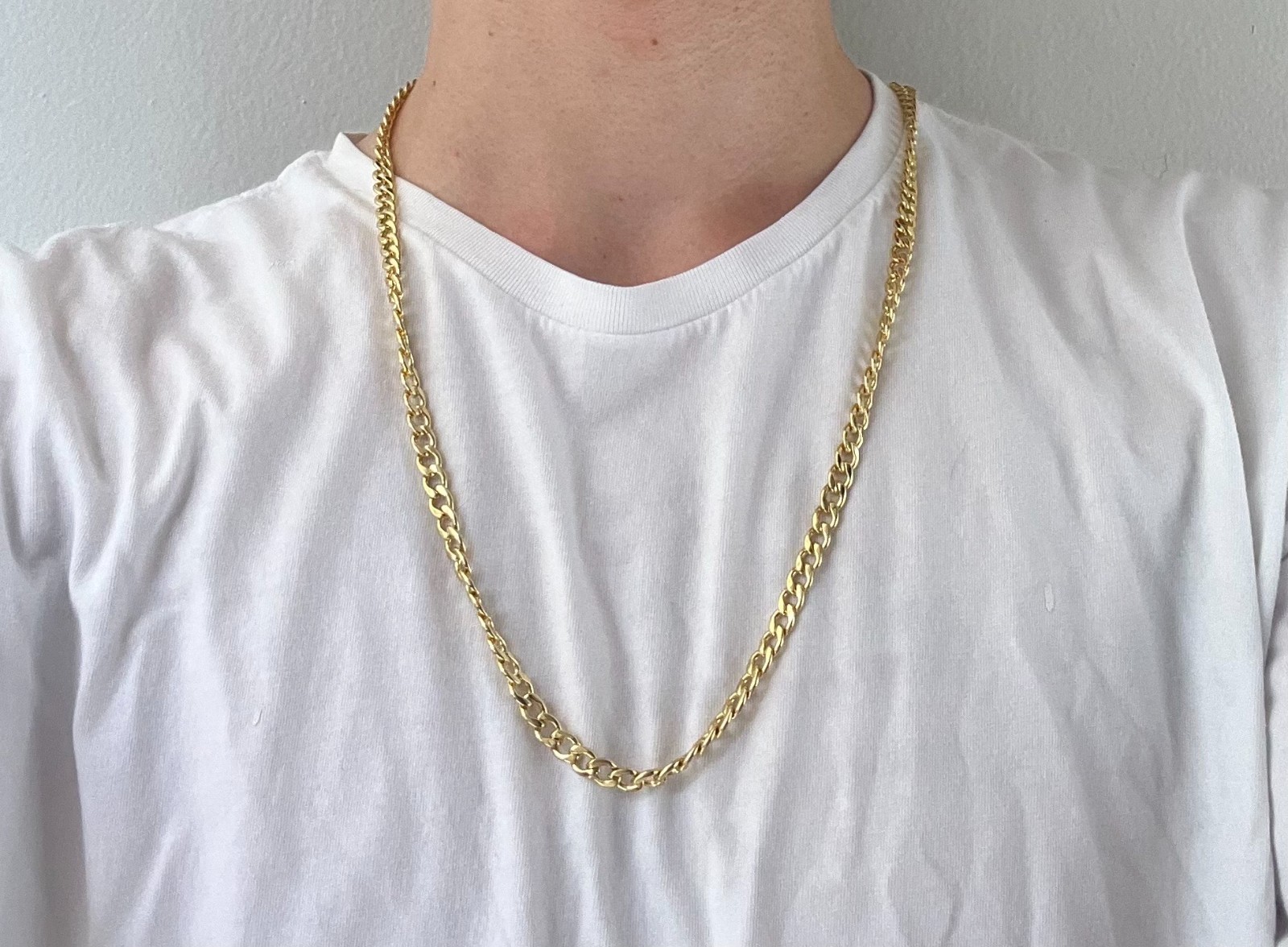 Real Genuine Solid 1/20 14K Yellow Gold Cuban Curb Chain Necklace 6mm- Men,Women