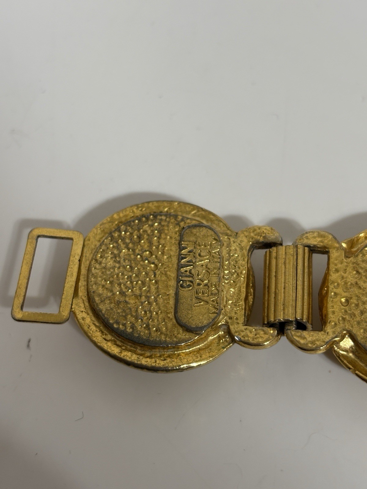 Vtg Gianni Versace Gold Black Medusa Bracelet