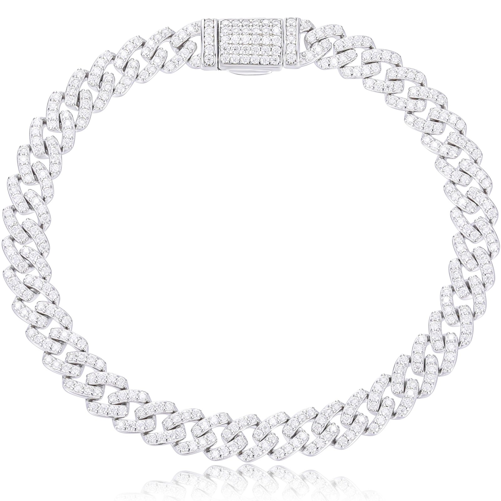 Moissanite Cuban Link Bracelet for Men/Women Simulated Diamond Bracelets
