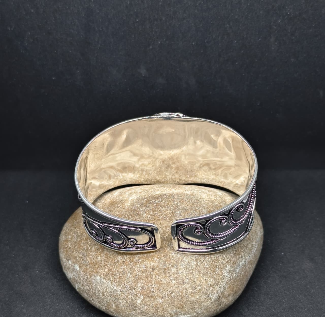 Handmade Ammolite Cuff Bracelet 925 Sterling Silver Bangle