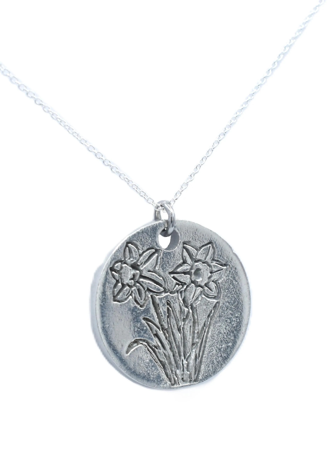 10th Anniversary Pure Tin Pendant Wedding Daffodil (made from content) Gift UK